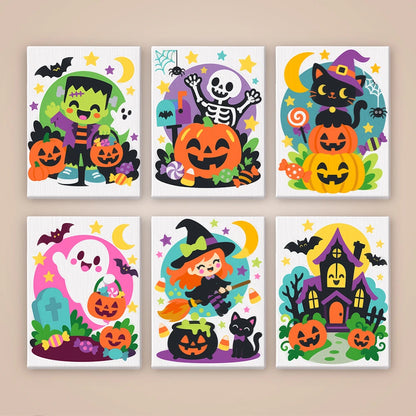 Paint by Numbers – 6 Mini Paintings | Halloween Party Pals Set