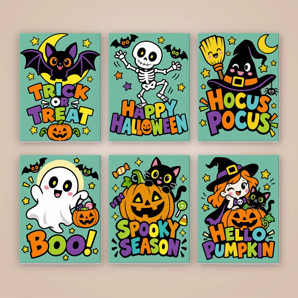 Paint by Numbers – 6 Mini Paintings | Hocus Pocus Comic Lettering Set