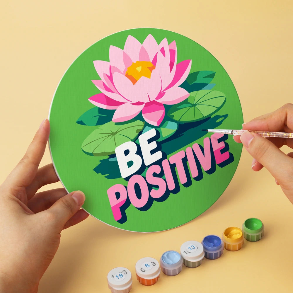 Paint by Numbers – 6 Mini Paintings | Kind Words Flower Rounds (Round)