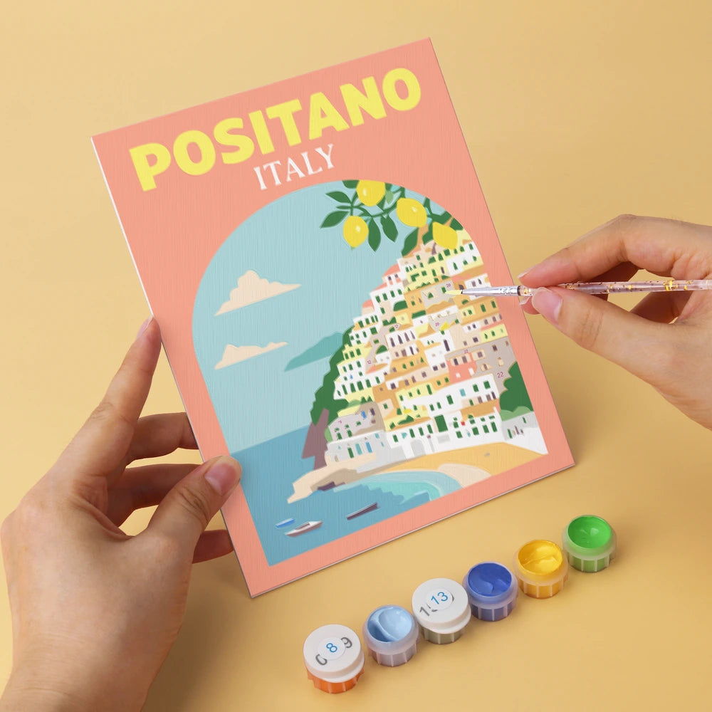 
Paint by Numbers – 6 Mini Paintings | Mediterranean Travel Posters