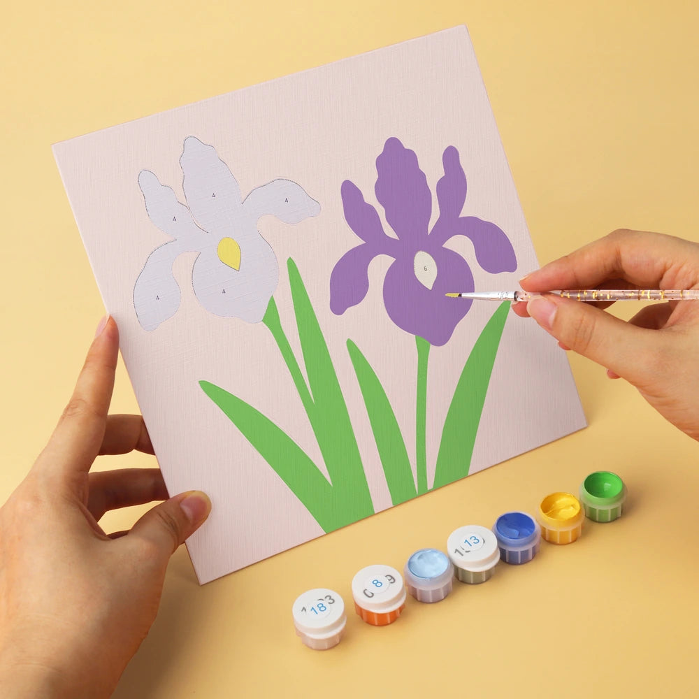 
Paint by Numbers – 6 Mini Paintings | Simple Garden Blooms (Square)