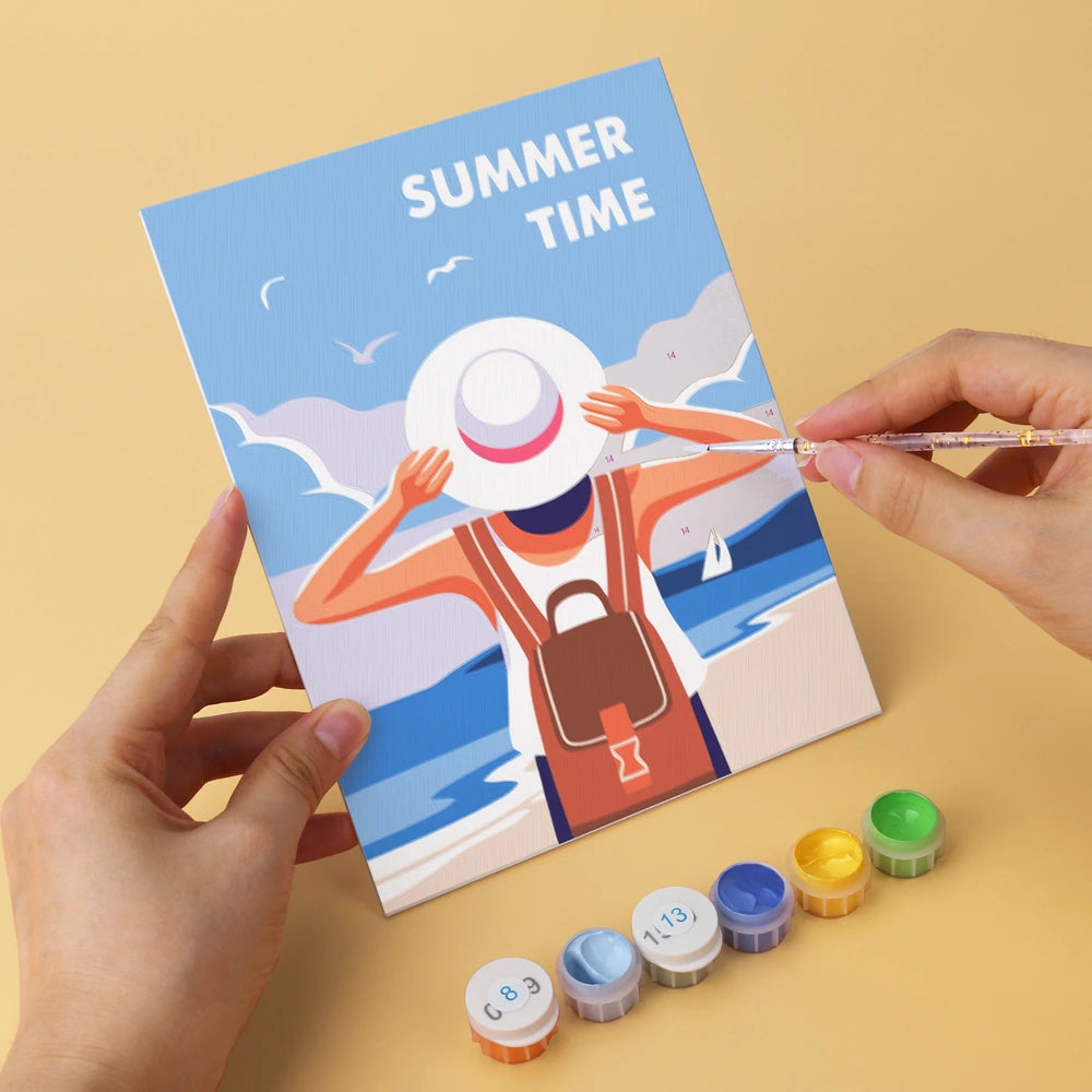 
Paint by Numbers – 6 Mini Paintings | Summer Time Travel Posters