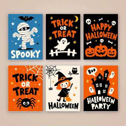 Paint by Numbers – 6 Mini Paintings | Trick or Treat Party Posters Set