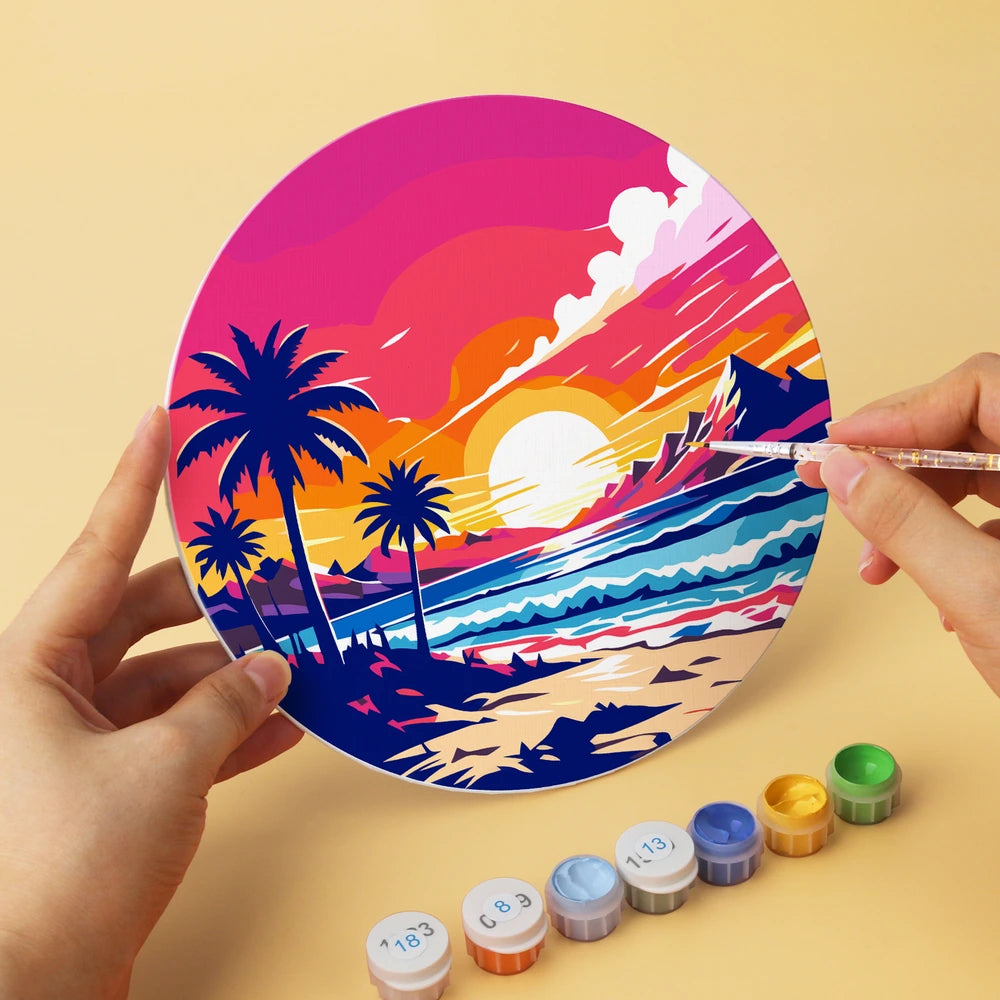 Paint by Numbers – 6 Mini Paintings | Vivid Nature Rounds (Round)