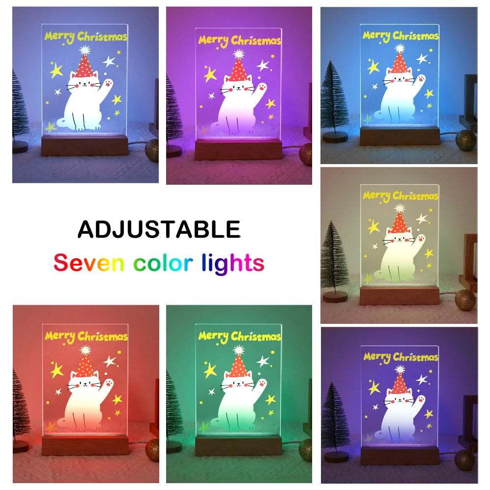 Paint by Numbers - Christmas Light | White Cat in a Party Hat