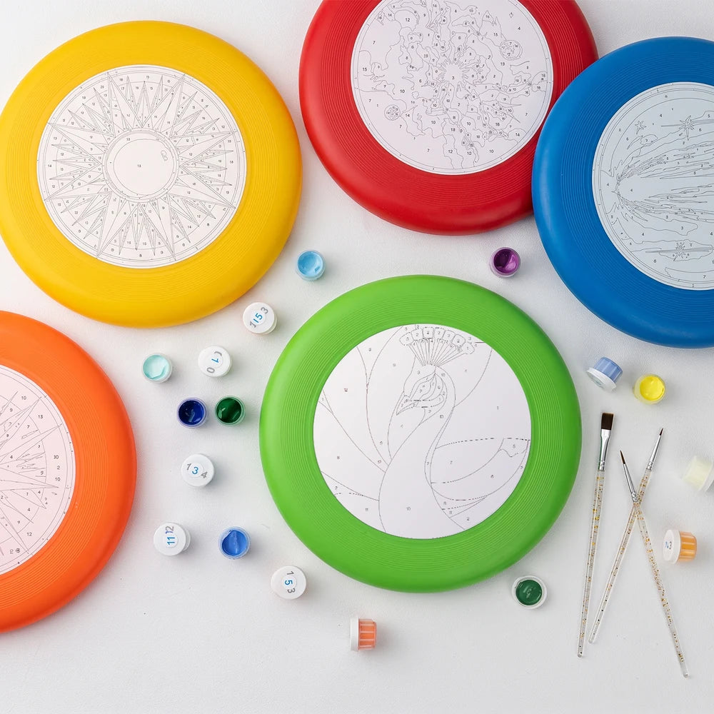 
Paint by Numbers - Frisbee | Colorful Peacock