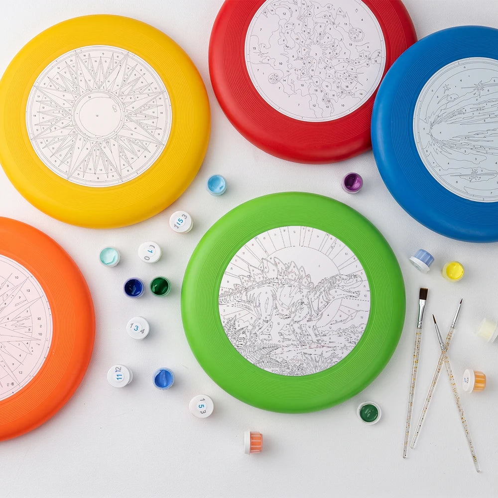 Paint by Numbers - Frisbee | Rainbow Stegosaurus