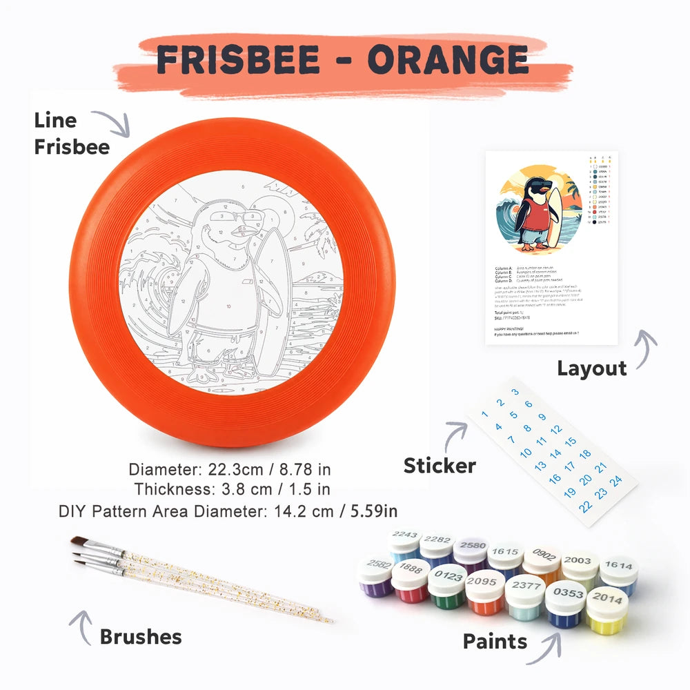 Paint by Numbers - Frisbee | Surfing Penguin