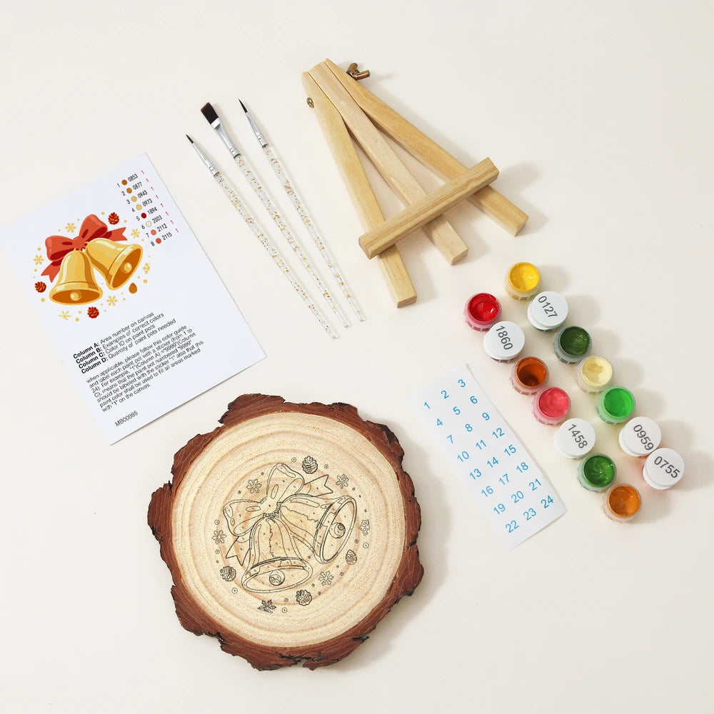 
Paint by Numbers - Wood Slice | Ringing Christmas Bells