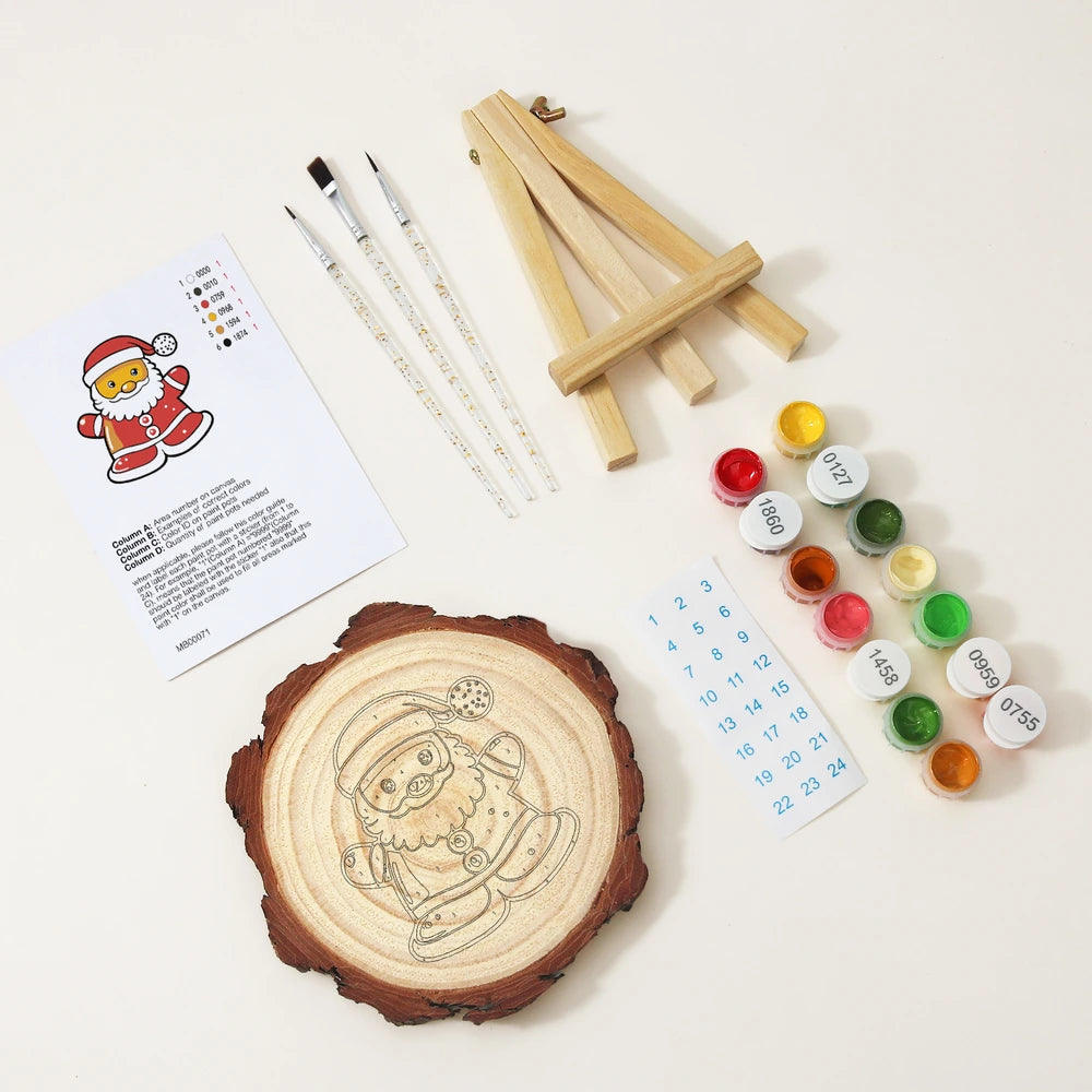 
Paint by Numbers - Wood Slice | Santa Chick