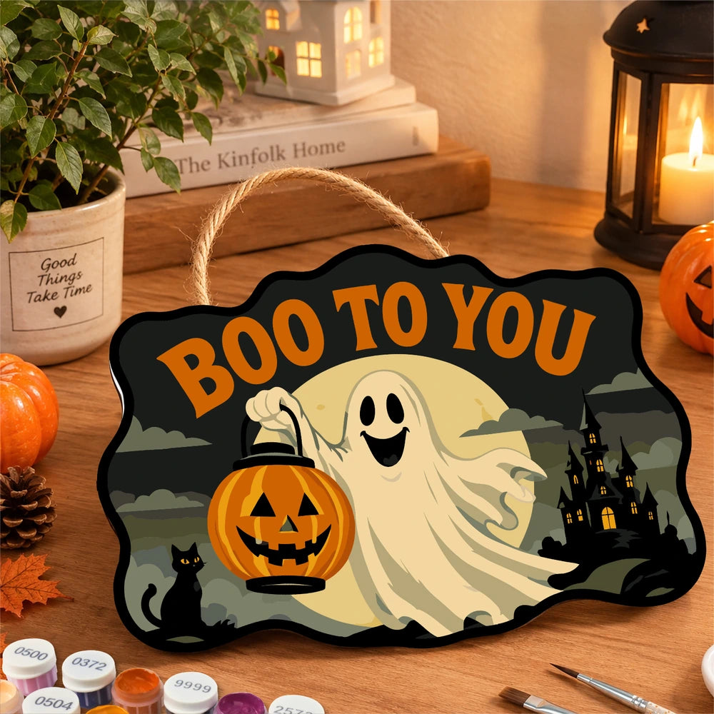
Paint by Numbers - Wooden Door Hanger | Boo to You