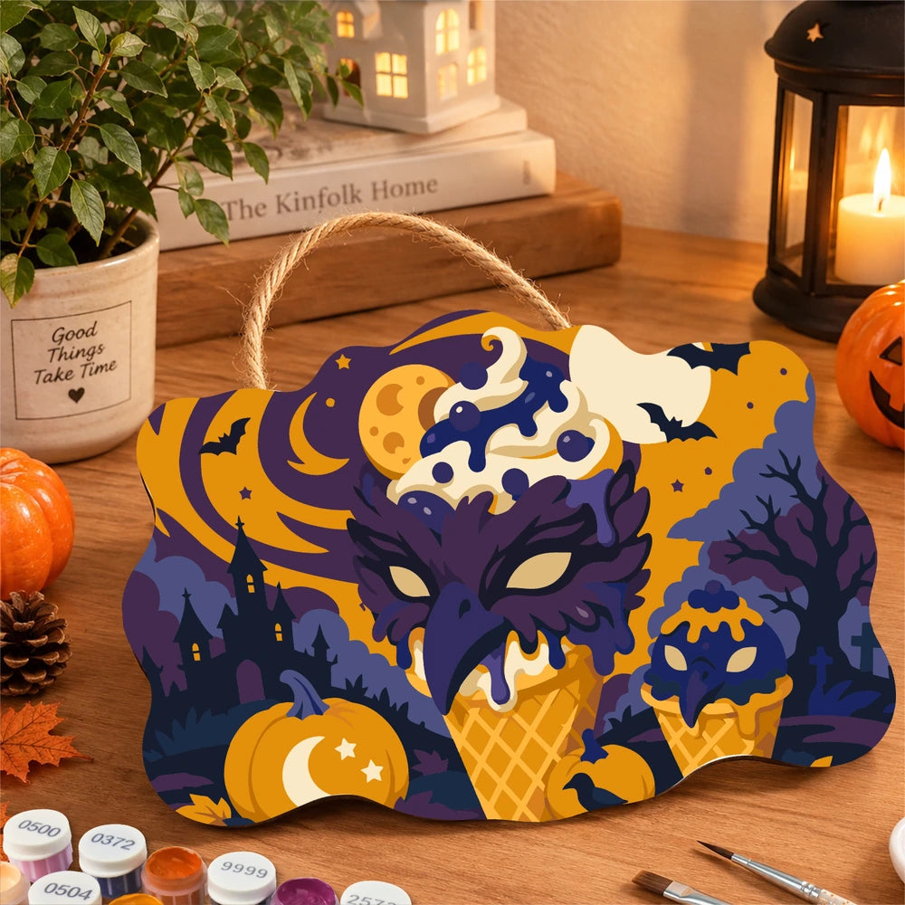Paint by Numbers - Wooden Door Hanger | Dragon Ice Cream Night