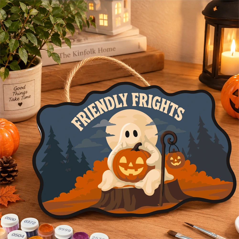 
Paint by Numbers - Wooden Door Hanger | Friendly Frights