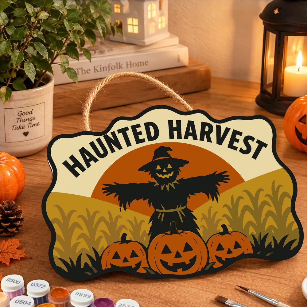 Paint by Numbers - Wooden Door Hanger | Haunted Harvest