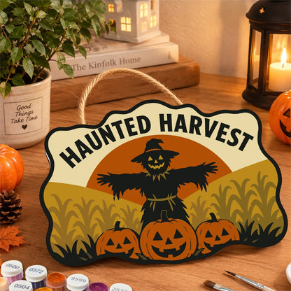 Paint by Numbers - Wooden Door Hanger | Haunted Harvest