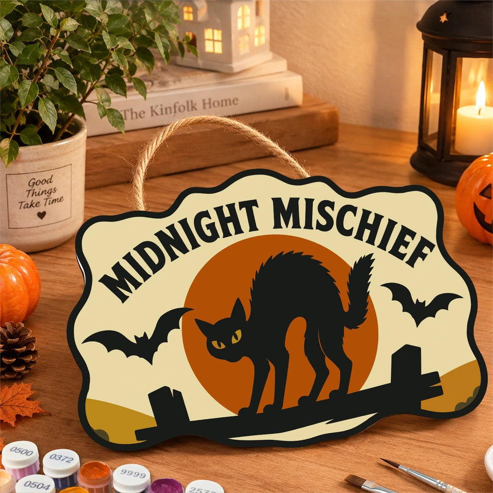 Paint by Numbers - Wooden Door Hanger | Midnight Mischief