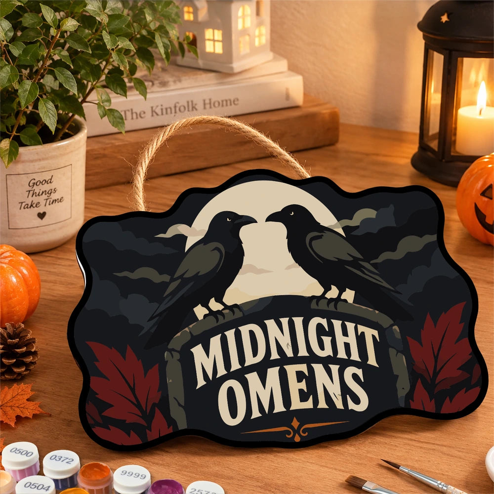 Paint by Numbers - Wooden Door Hanger | Midnight Omens