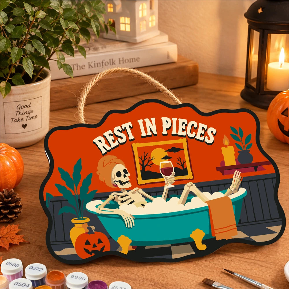 
Paint by Numbers - Wooden Door Hanger | Rest in Pieces