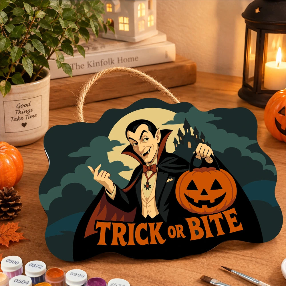 Paint by Numbers - Wooden Door Hanger | Trick or Bite