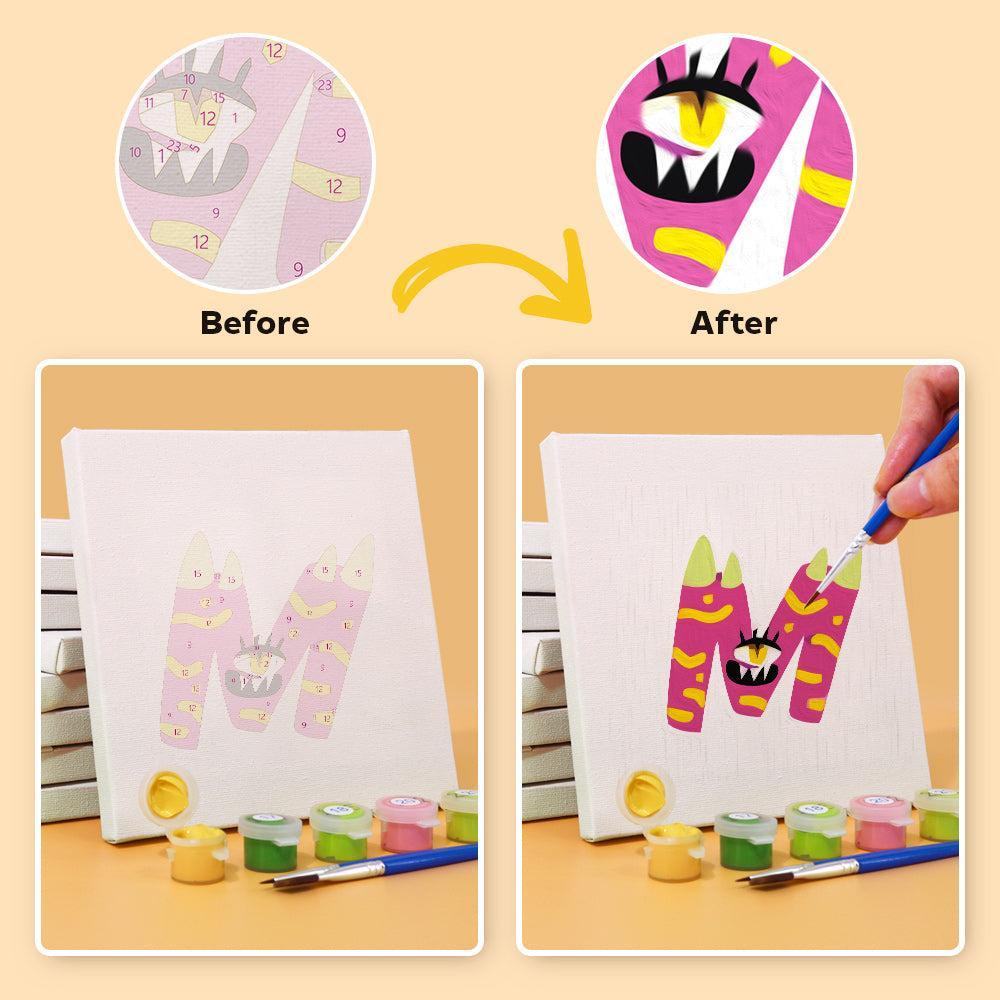Paint by Numbers – Alphabet Painting Kit | A to Z Funky Monsters