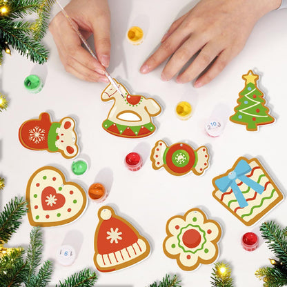 Paint by Numbers – 8 Christmas Ornaments – Mittens, Rocking Horse & Holiday Treats Set