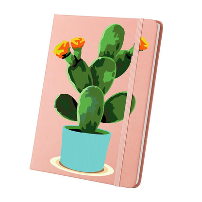 Paint by Numbers Hardcover Journal Notebook - Flowering Cactus