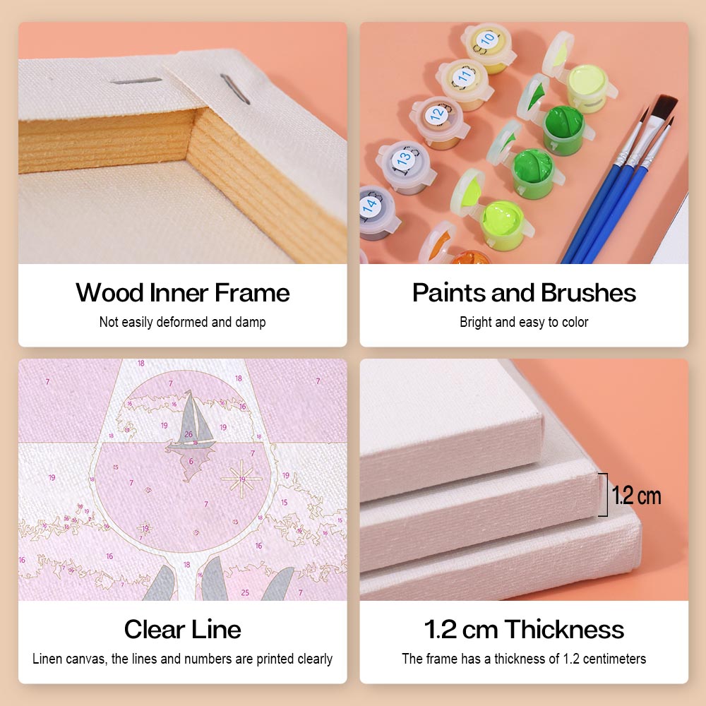 
Paint by Numbers – 6 Mini Paintings | Rosé & Sunset Cocktails Set