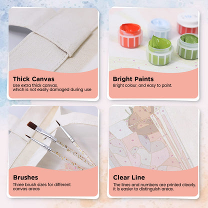 Paint by Numbers – DIY Totebag | Strawberry Drink