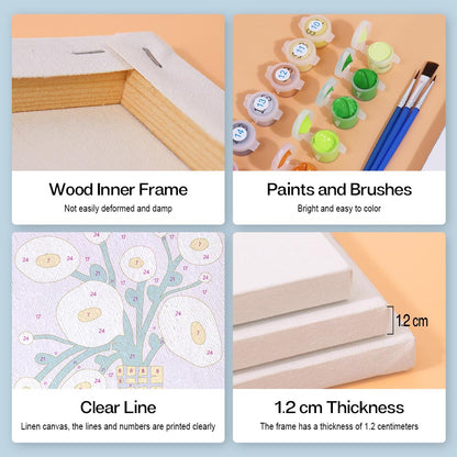 Paint by Numbers – 6 Mini Paintings | Modern Floral Pop Art Set