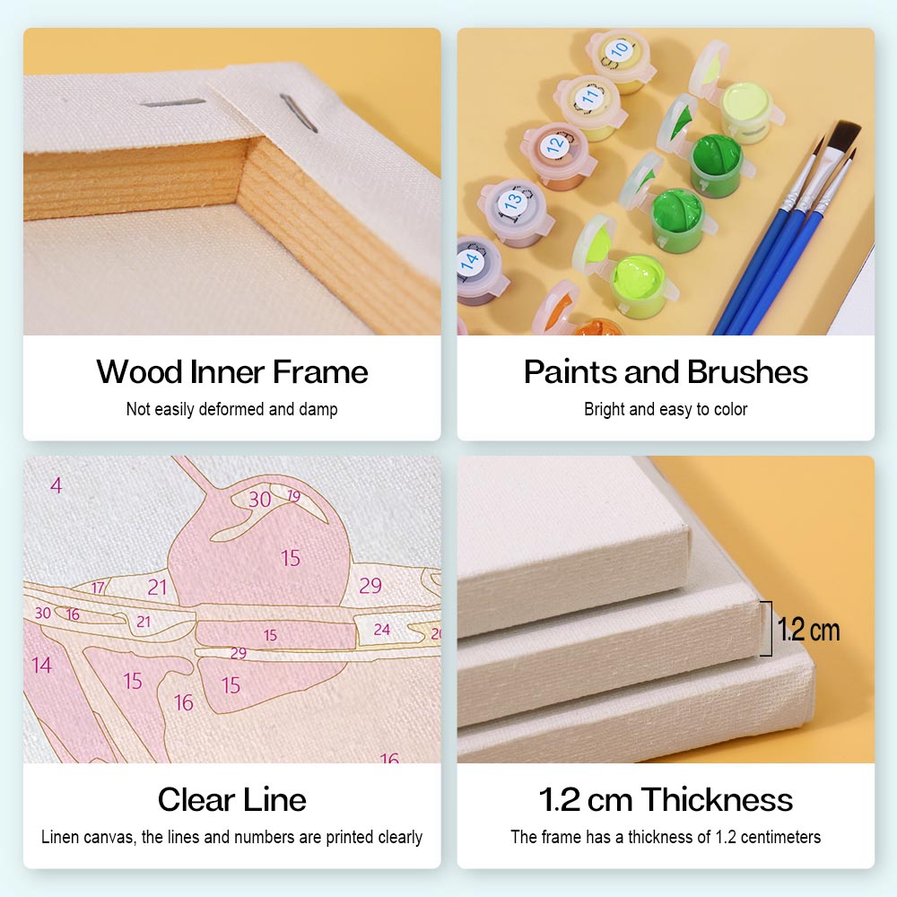 Paint by Numbers – 6 Mini Paintings | Elegant Cocktails Set