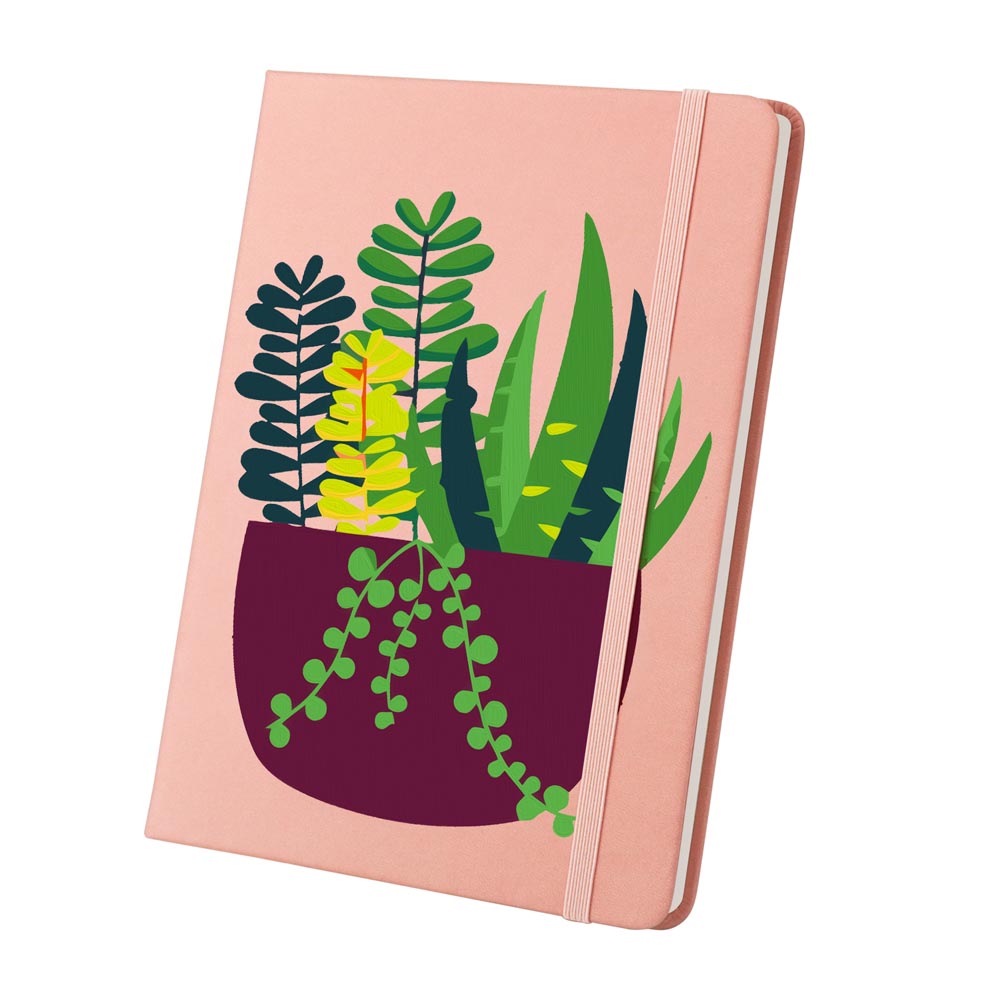 Paint by Numbers Hardcover Journal Notebook - Succulent Potted Plant