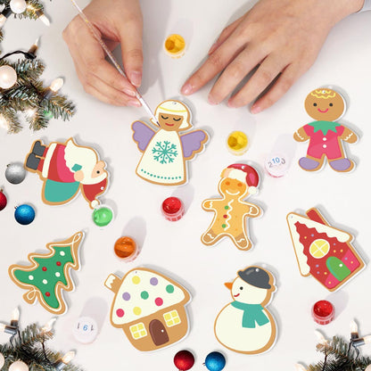 Paint by Numbers – 8 Christmas Ornaments – Gingerbread Village & Holiday Figures Set