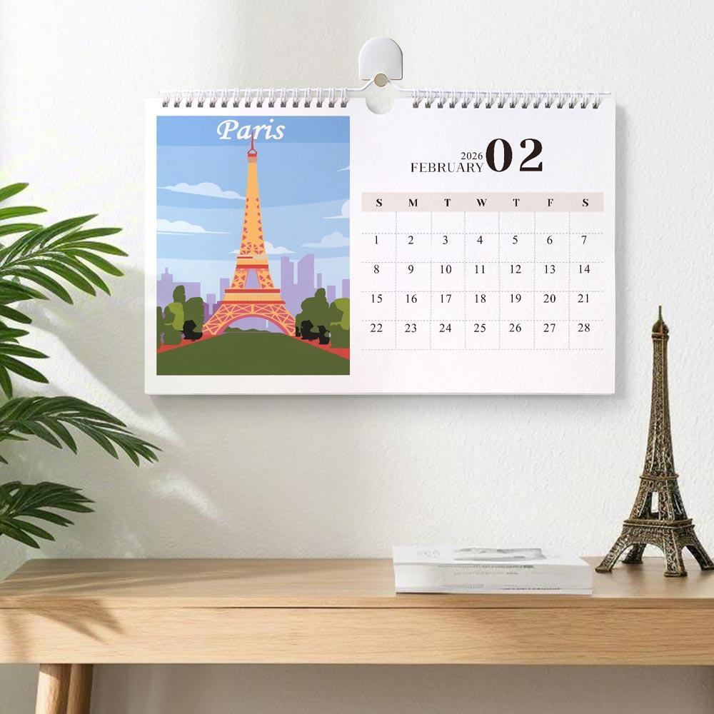 Paint by Numbers - 2026 Wall Calendar - World Landmarks Edition