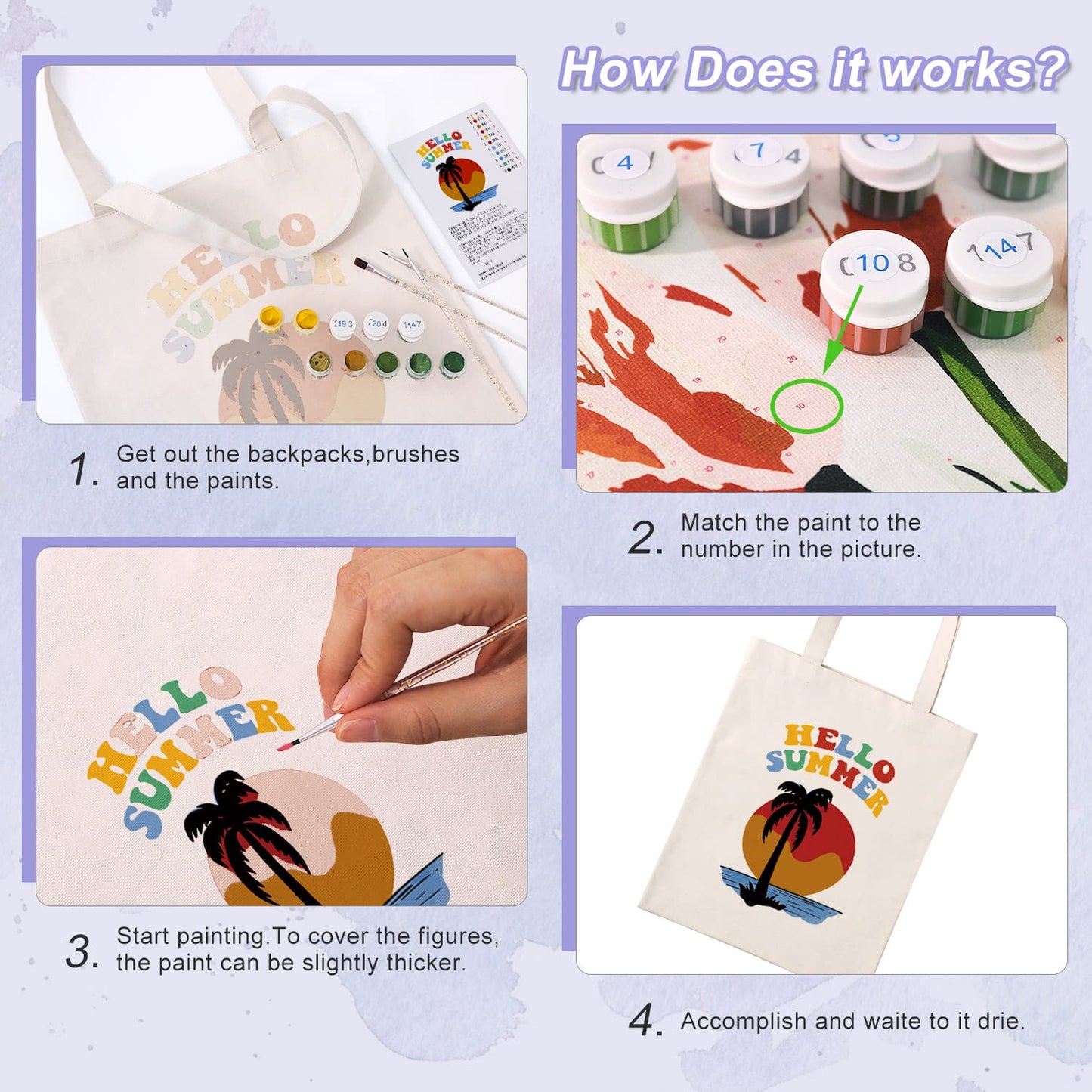 Paint by Numbers – DIY Totebag | Hello Summer