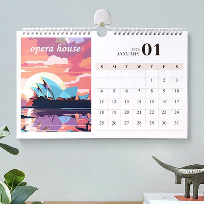 Paint by Numbers - 2026 Wall Calendar - World Landmarks Edition