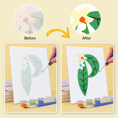 Paint by Numbers – Alphabet Painting Kit | A to Z Leafy Green Letters