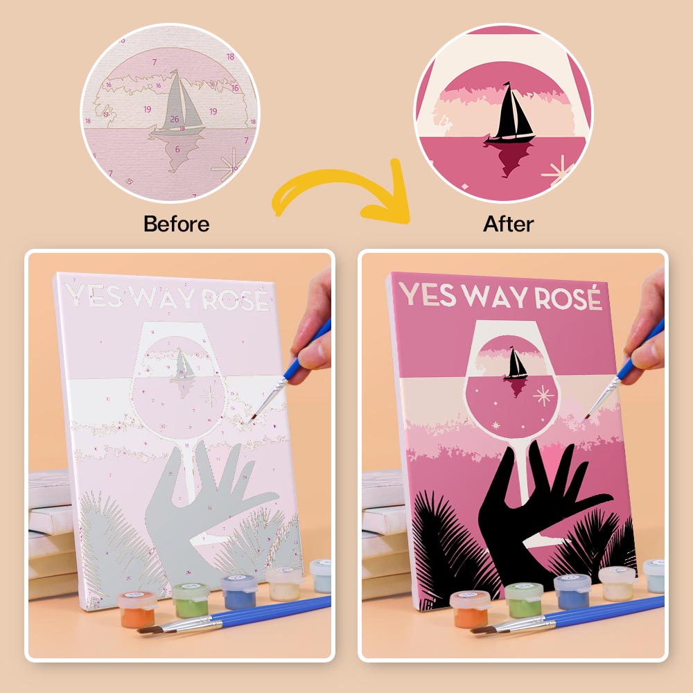 Paint by Numbers – 6 Mini Paintings | Rosé & Sunset Cocktails Set