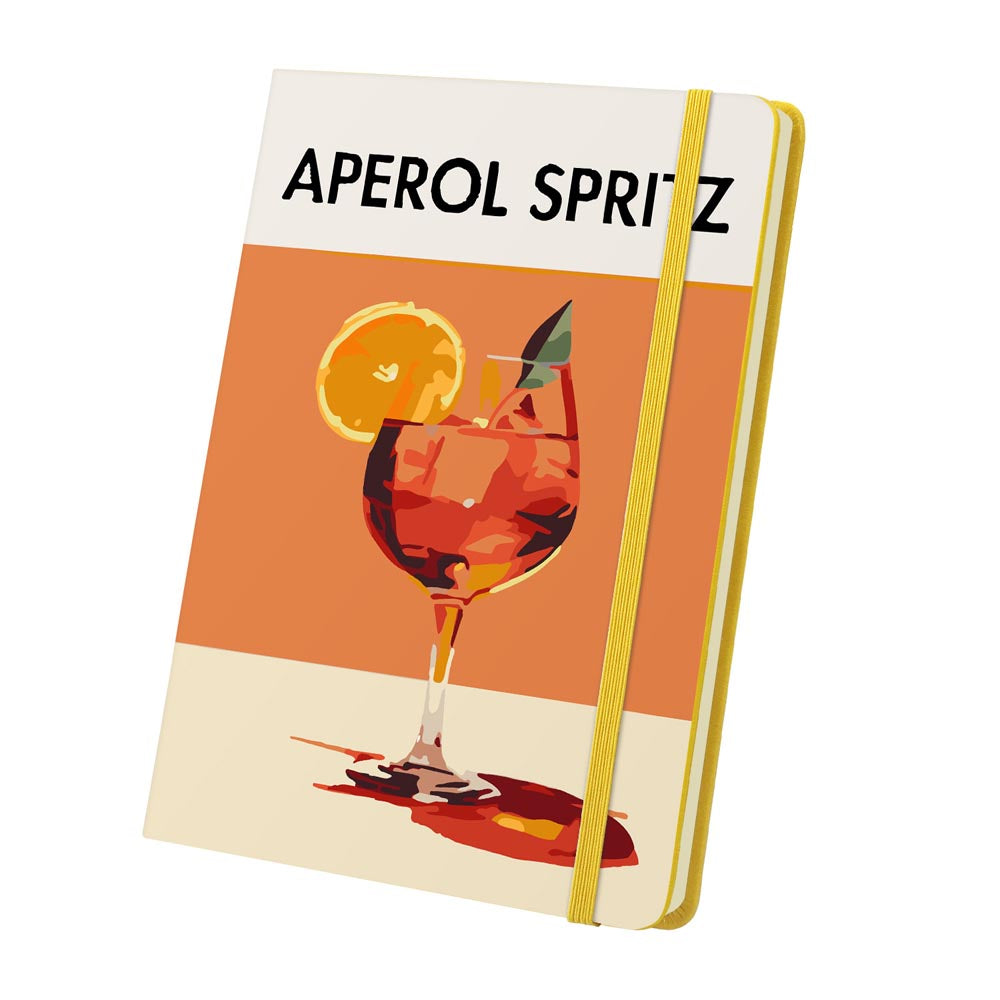 Paint by Numbers Hardcover Journal Notebook - Aperol Spritz Cocktail