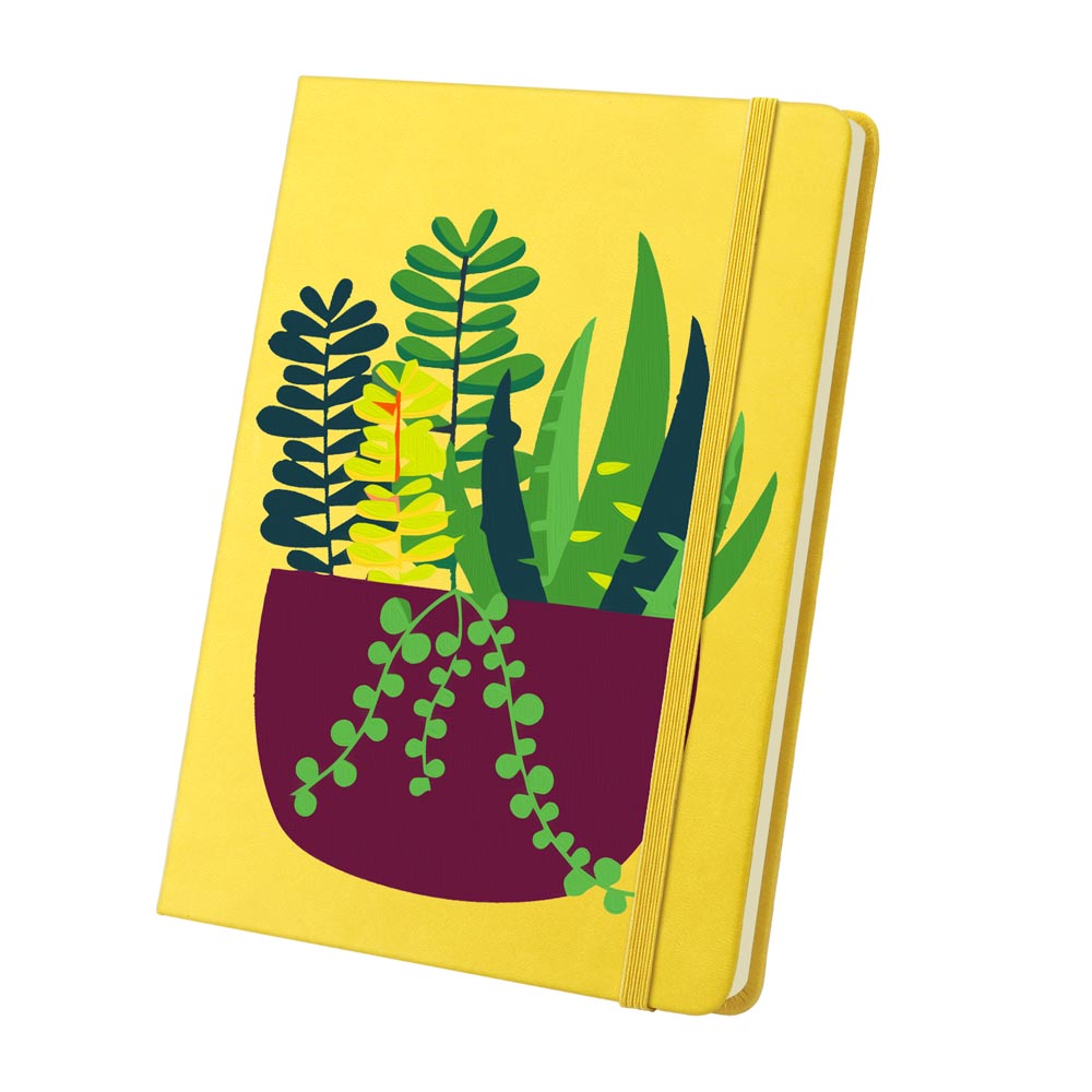 Paint by Numbers Hardcover Journal Notebook - Succulent Potted Plant