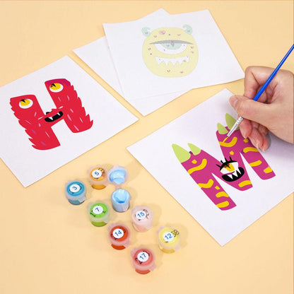 Paint by Numbers – Alphabet Painting Kit | A to Z Funky Monsters