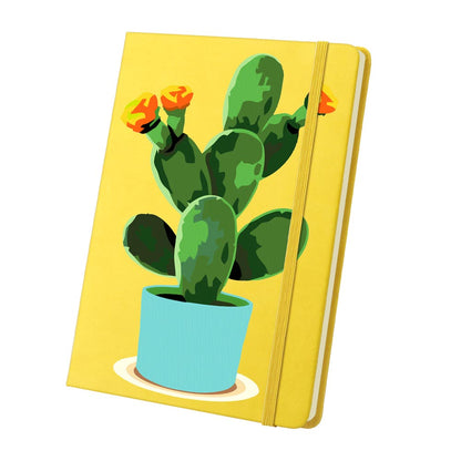 Paint by Numbers Hardcover Journal Notebook - Flowering Cactus