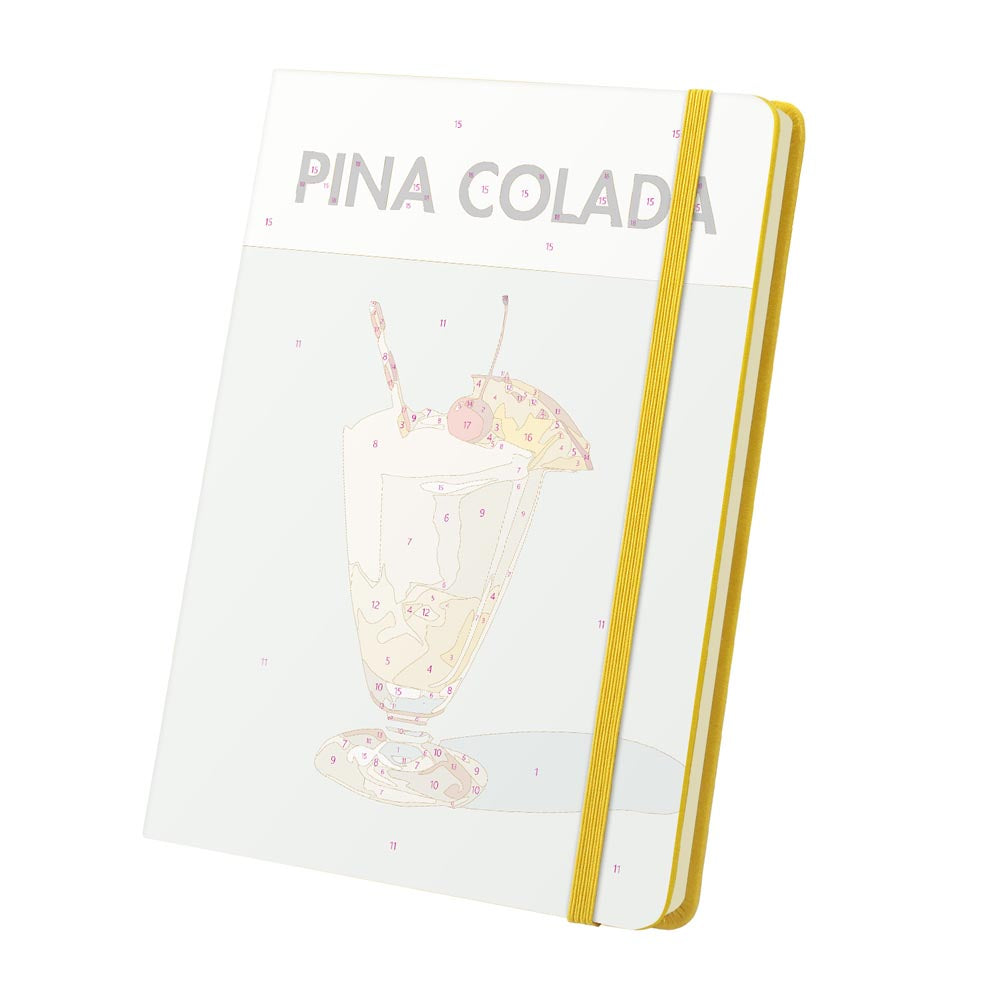 Paint by Numbers Hardcover Journal Notebook - Pina Colada Cocktail