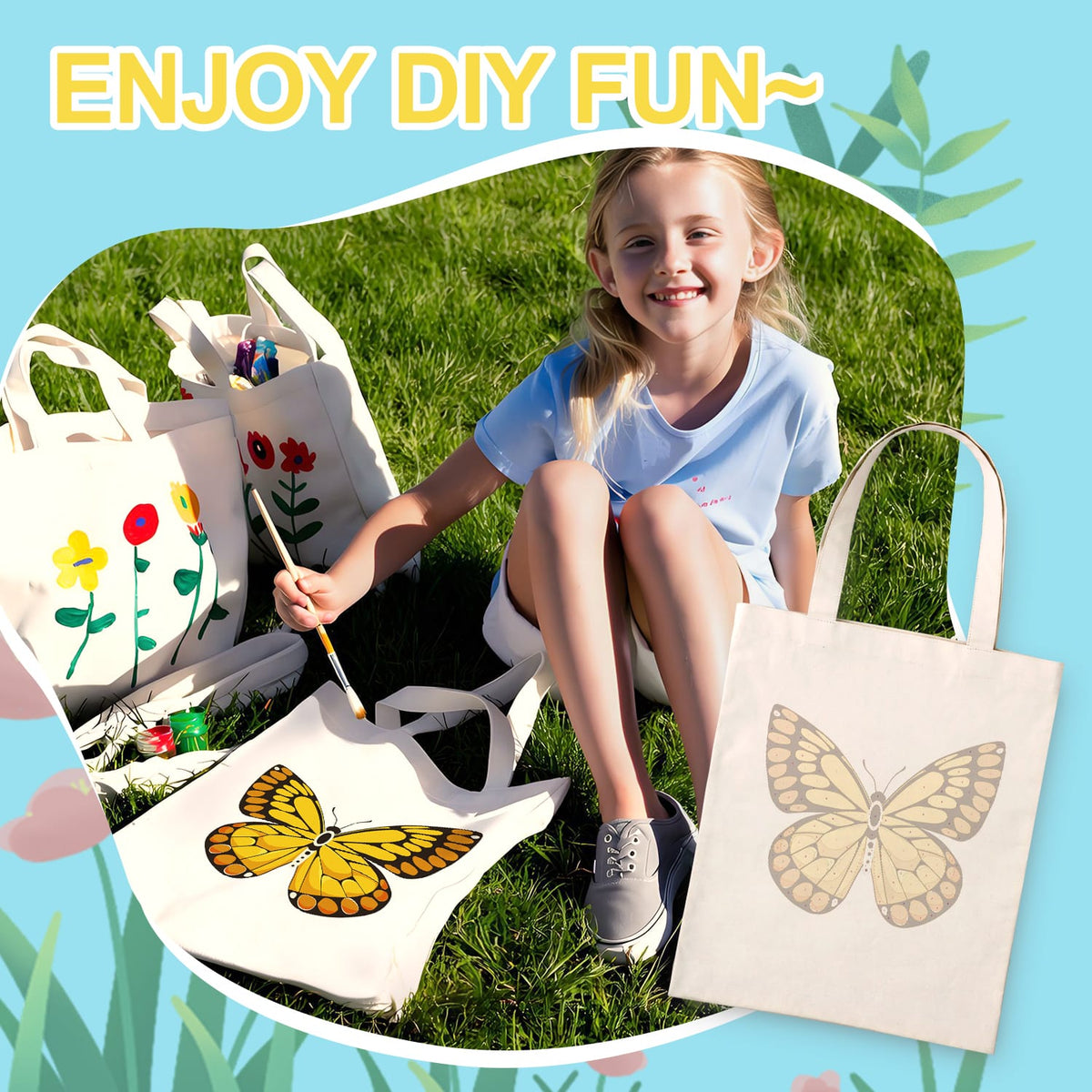 
Paint by Numbers – DIY Totebag | Golden Butterfly