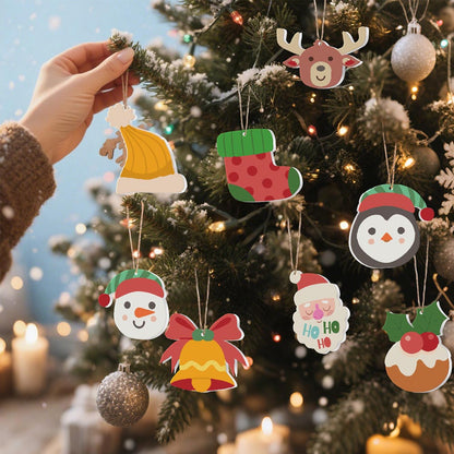 Paint by Numbers – 8 Christmas Ornaments – Reindeer, Penguin & Festive Friends Set