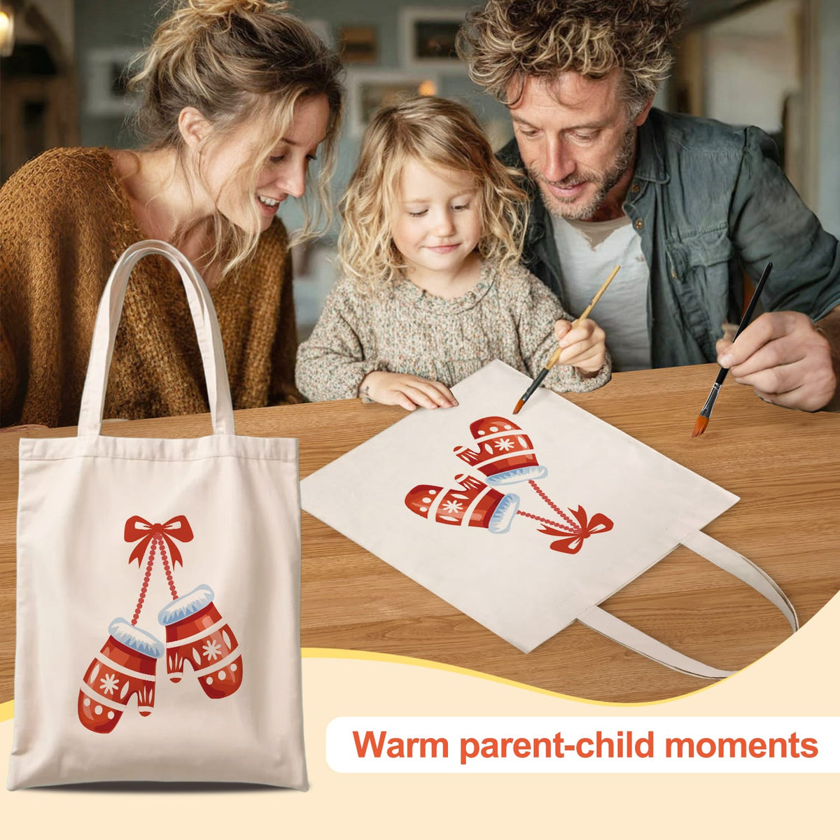
Paint by Numbers – DIY Totebag | Winter Mittens
