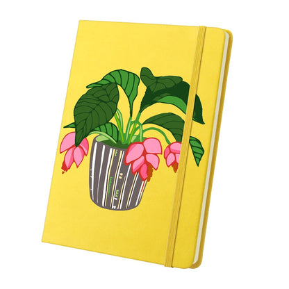 Paint by Numbers Hardcover Journal Notebook - Flowering Potted Plant