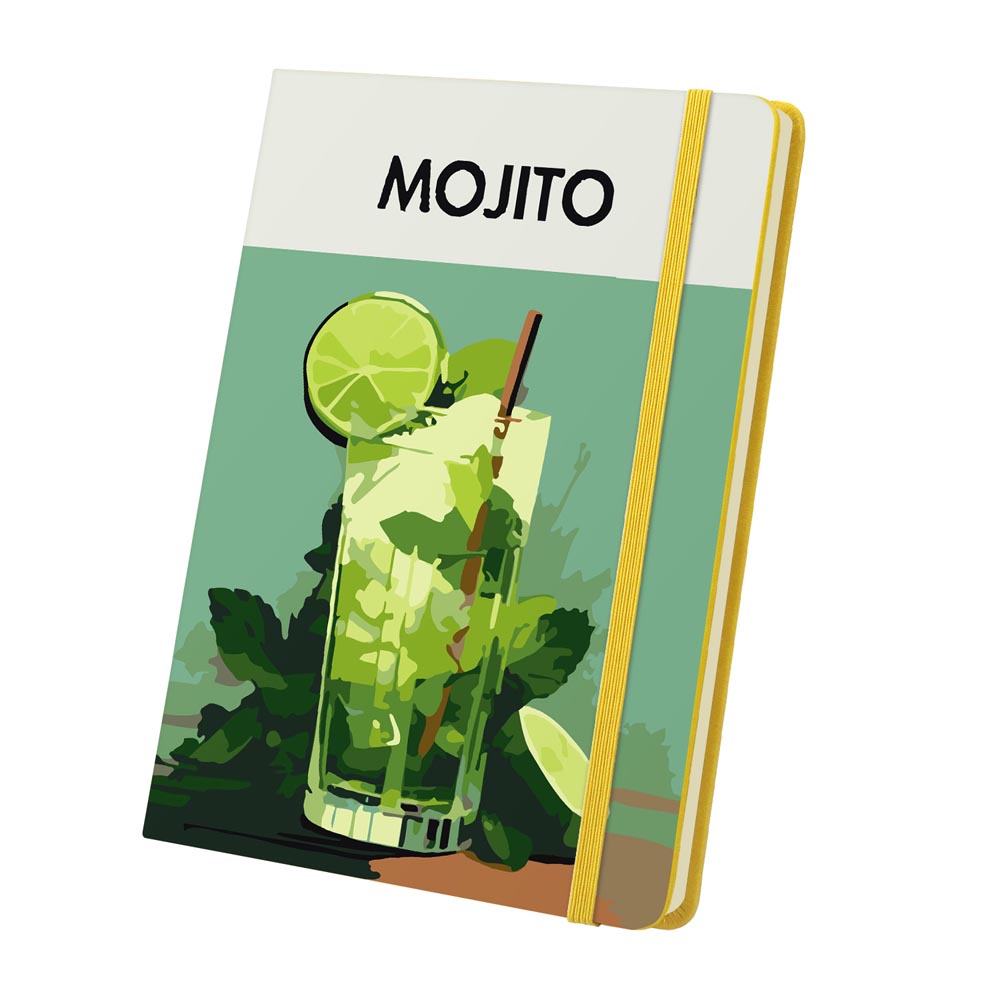 Paint by Numbers Hardcover Journal Notebook - Mojito Cocktail