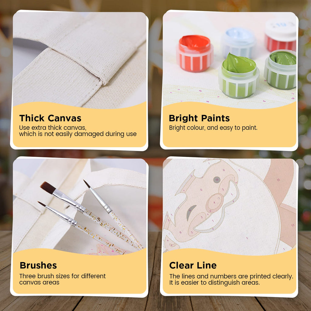 Paint by Numbers – DIY Totebag | Jolly Santa Claus