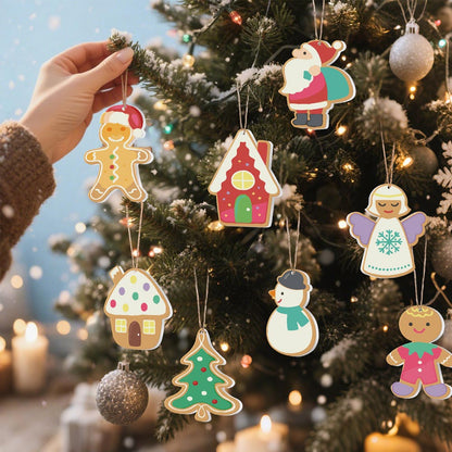 Paint by Numbers – 8 Christmas Ornaments – Gingerbread Village & Holiday Figures Set
