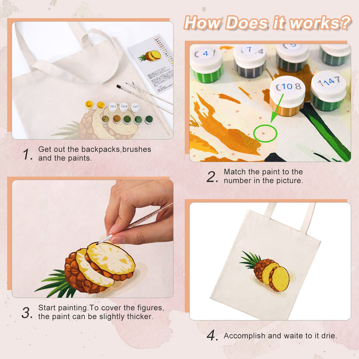 
Paint by Numbers - DIY Totebag | Pineapple Twist
